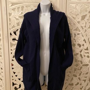 Navy Hooded Cardigan